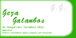 geza galambos business card